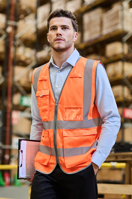 Kamizelka odblaskowa z kieszeniami RETRS251PRO z nadrukiem